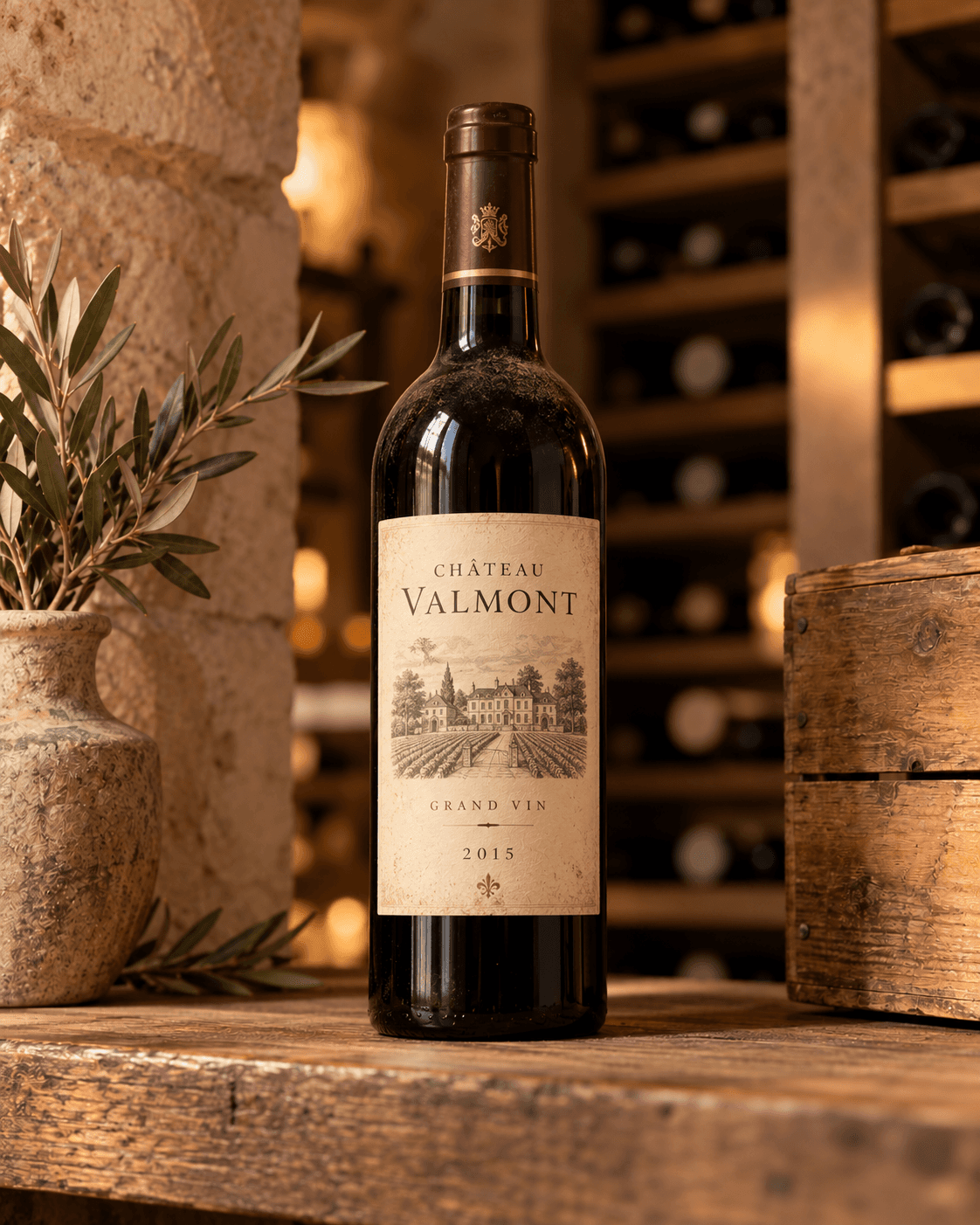 Bottle of Château Valmont « Grand Vin » Bordeaux red wine