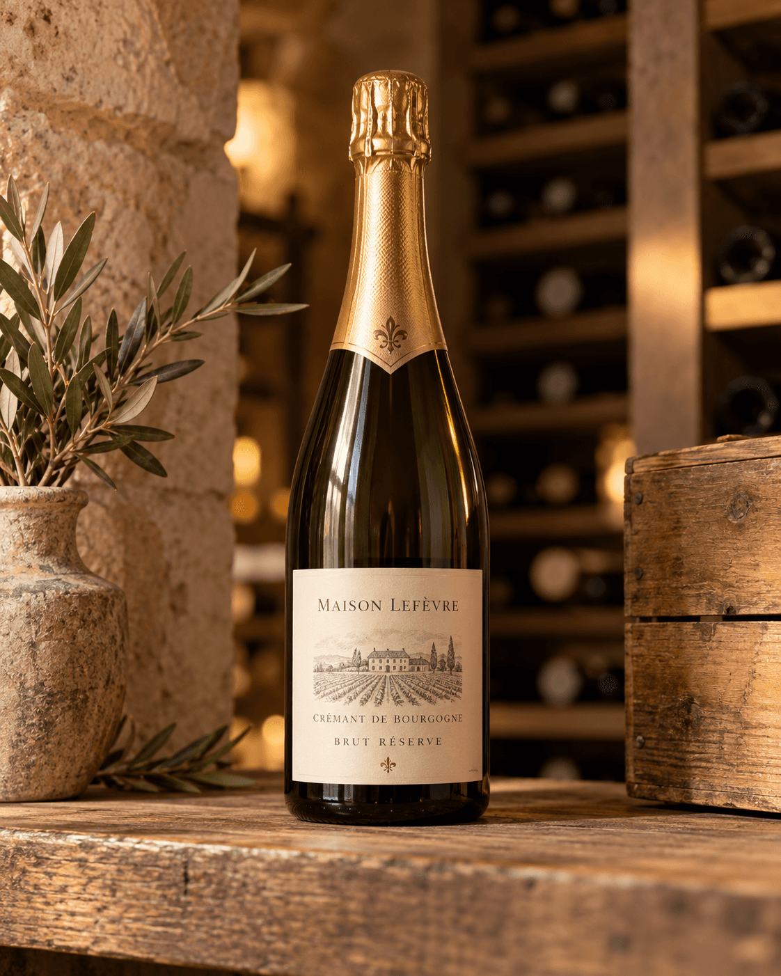 Bottle of Maison Lefèvre « Brut Réserve » sparkling wine