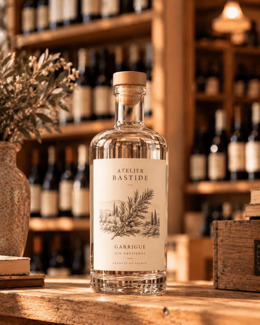 Bottle of Atelier Bastide « Garrigue » small-batch gin